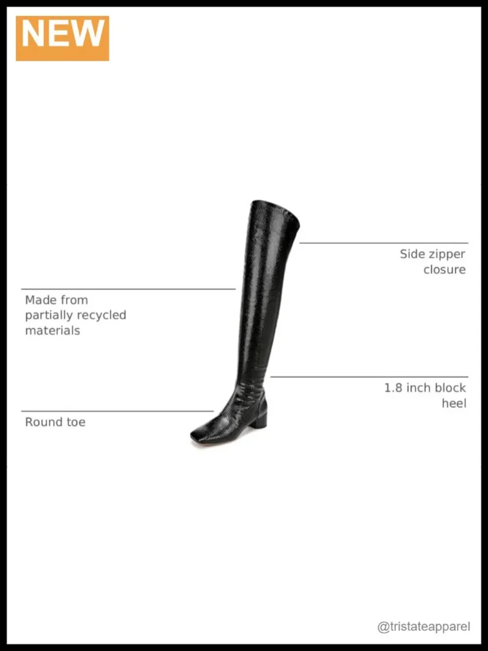 Franco Sarto Over the Knee Boots Square Toe Block Heel Zip Closure Women's OTK